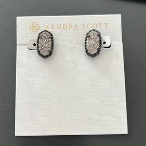 NWT KENDRA Scott Ellie Earrings in gunmetal & gray drusy